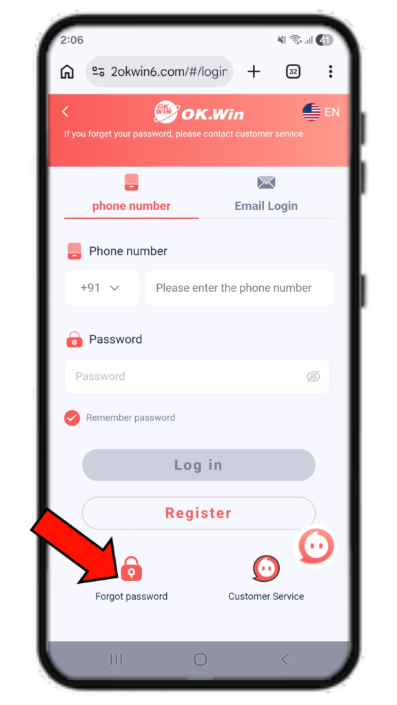 OKwin Forgot Password